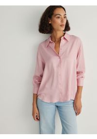 Reserved - Koszula z wiskozy - pastelowy róż. Kolor: różowy. Materiał: wiskoza #1