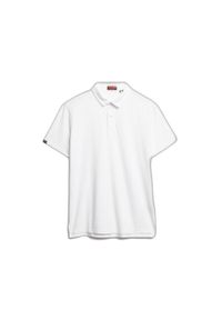 Koszulka polo z dżerseju Superdry Essential. Typ kołnierza: polo. Kolor: biały. Materiał: jersey. Sezon: lato
