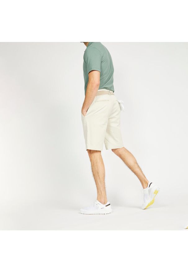 INESIS - Spodenki do golfa chino męskie Inesis MW500. Kolor: beżowy. Materiał: bawełna, materiał, poliester, elastan. Sport: golf
