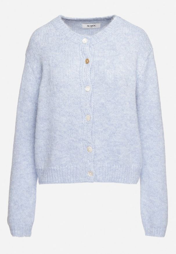 Born2be - Niebieski Casualowy Kardigan o Klasycznym Kroju Riathiel. Okazja: na co dzień. Kolor: niebieski. Materiał: jeans. Długość rękawa: długi rękaw. Długość: długie. Styl: klasyczny, casual