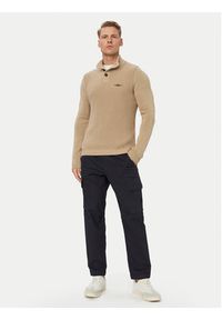 Aeronautica Militare Sweter 262MA1572UL00409 Beżowy Regular Fit. Kolor: beżowy. Materiał: bawełna #3