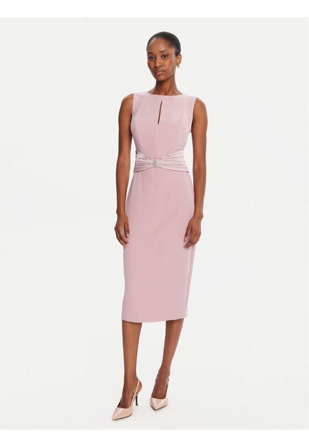 Rinascimento Sukienka koktajlowa CFC0125073003 Różowy Slim Fit. Kolor: różowy. Materiał: syntetyk. Styl: wizytowy