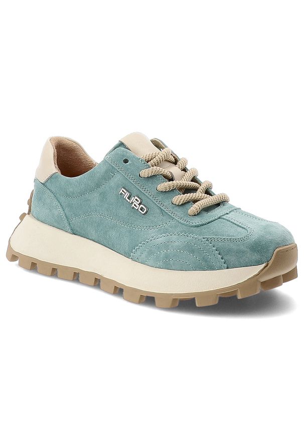 Sneakersy damskie Filippo, skóra naturalna zamszowa klasyczne sznurowanie wygodna sportowa forma elastyczna podeszwa do codziennego użytkowania, ziel. Okazja: na co dzień. Zapięcie: sznurówki. Kolor: zielony. Materiał: zamsz, skóra, jeans. Szerokość cholewki: normalna