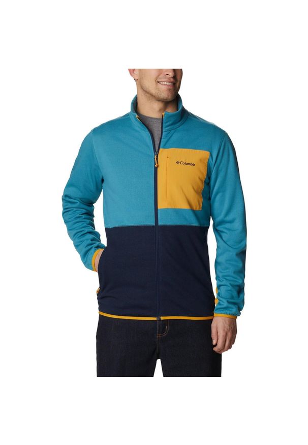 columbia - Bluza polarowa męska Columbia Hike Full Zip. Kolor: niebieski, żółty, wielokolorowy. Materiał: polar. Długość rękawa: długi rękaw. Długość: długie. Sezon: jesień, zima