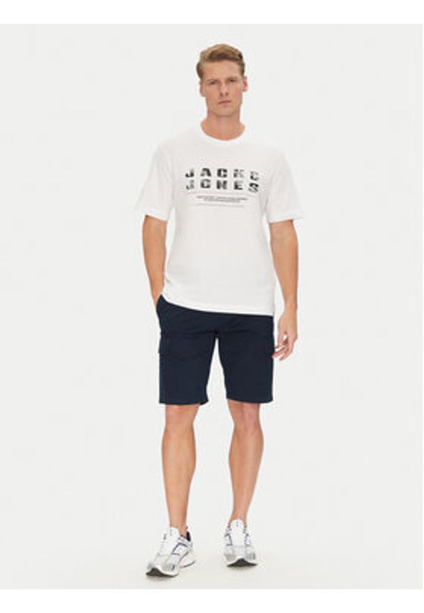 Jack & Jones T-Shirt Recharge 12274716 Biały Relaxed Fit. Kolor: biały. Materiał: bawełna