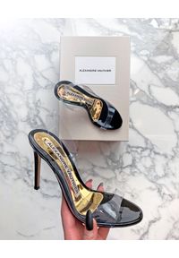 ALEXANDRE VAUTHIER - Transparentne sandały na szpilce Amber Ghost. Zapięcie: pasek. Kolor: czarny. Materiał: lakier. Obcas: na szpilce #5