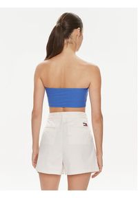 Tommy Jeans Top Flag UW0UW05151 Niebieski Slim Fit. Kolor: niebieski. Materiał: bawełna #5
