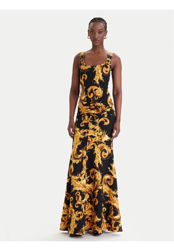 Versace Jeans Couture Sukienka codzienna 80HAO970 JS550 Czarny Slim Fit. Okazja: na co dzień. Kolor: czarny. Materiał: bawełna. Typ sukienki: proste. Styl: casual