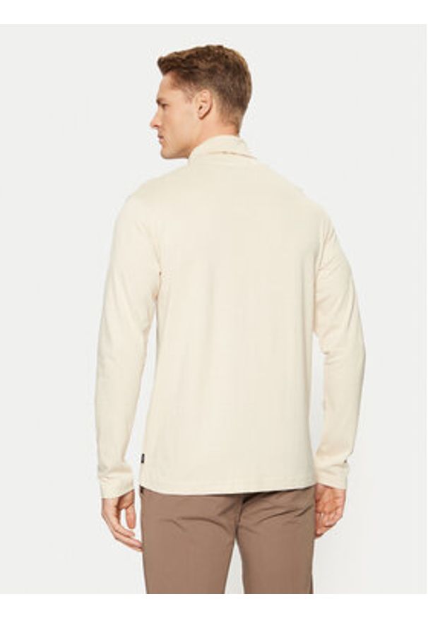 Jack & Jones Golf Blabushwick 12261397 Beżowy Regular Fit. Typ kołnierza: golf. Kolor: beżowy. Materiał: bawełna