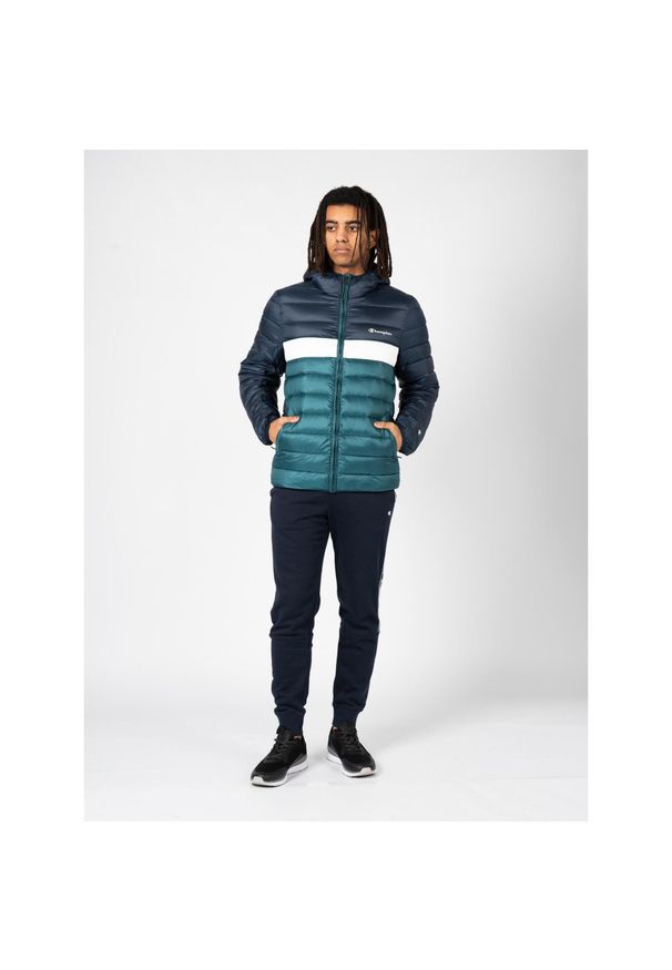 Champion - Kurtka turystyczna męska. Typ kołnierza: kaptur. Kolor: zielony. Materiał: poliester. Sport: turystyka piesza