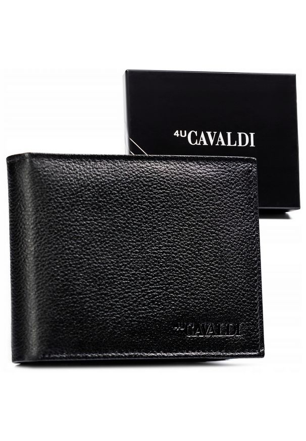 4U CAVALDI - Duży, skórzany portfel męski z systemem RFID - 4U Cavaldi. Materiał: skóra