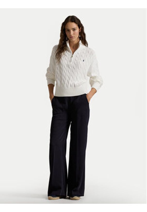 Polo Ralph Lauren Sweter 211963467 Biały Relaxed Fit. Typ kołnierza: polo. Kolor: biały. Materiał: bawełna