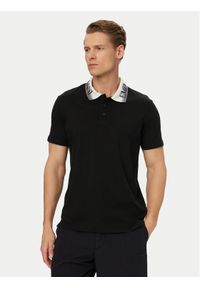 Emporio Armani Polo EM000571 AF20432 UC001 Czarny Regular Fit. Typ kołnierza: polo. Kolor: czarny. Materiał: bawełna #1