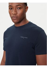 Tommy Jeans T-Shirt Linear Chest DM0DM21780 Granatowy Slim Fit. Kolor: niebieski. Materiał: bawełna #3