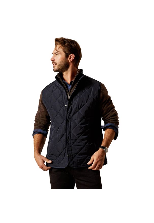 Kurtka puchowa bez rękawów Ariat Woodside. Kolor: niebieski. Materiał: puch. Długość rękawa: bez rękawów