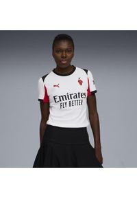 Puma - Damska koszulka wyjazdowa AC Milan 25/26 PUMA White For All Time Red. Kolor: czerwony, biały, wielokolorowy. Sport: piłka nożna