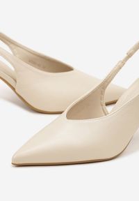 Renee - Beżowe Sandały Vices Slingback na Obcasie Tilarina. Okazja: na co dzień. Kolor: beżowy. Obcas: na obcasie. Styl: elegancki, casual. Wysokość obcasa: średni #4