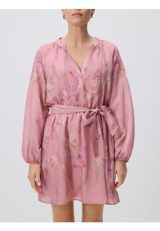 Reserved - Sukienka mini z modalem - wielobarwny. Materiał: tkanina. Długość: mini