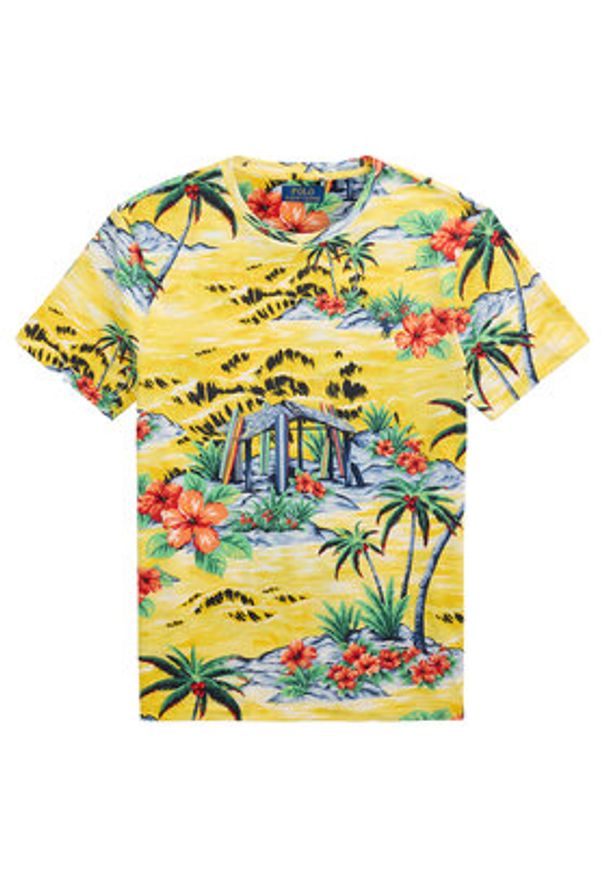 Polo Ralph Lauren T-Shirt 710963813001 Żółty Custom Slim Fit. Typ kołnierza: polo. Kolor: żółty. Materiał: bawełna