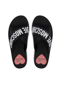Love Moschino - LOVE MOSCHINO Klapki JA28324G0MIX3000 Czarny. Kolor: czarny. Materiał: materiał