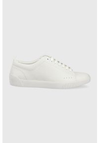 Hugo - HUGO buty Zero kolor biały. Nosek buta: okrągły. Zapięcie: sznurówki. Kolor: biały. Materiał: guma