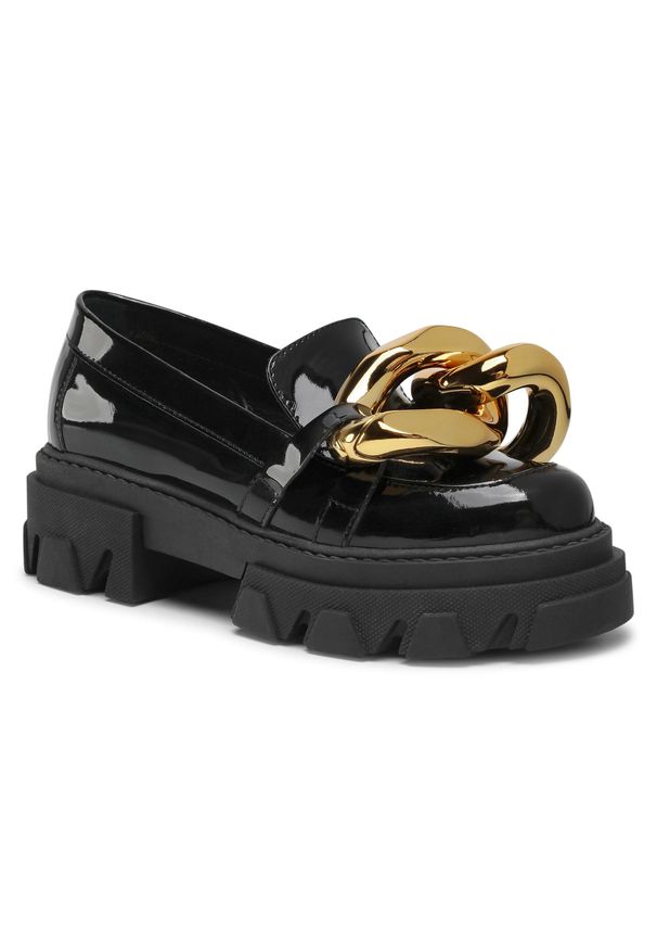 Loafersy Carinii B5976 037-000-000-E33. Kolor: czarny. Materiał: skóra, lakier