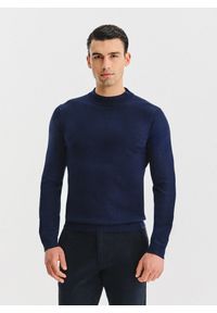 Pako Lorente - PAKO LORENTE - Granatowy bawełniany półgolf męski. Kolor: niebieski, zielony. Materiał: bawełna. Sezon: jesień #2