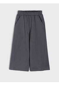 Sinsay - Spodnie dresowe wide leg - szary. Kolor: szary. Materiał: dresówka #1