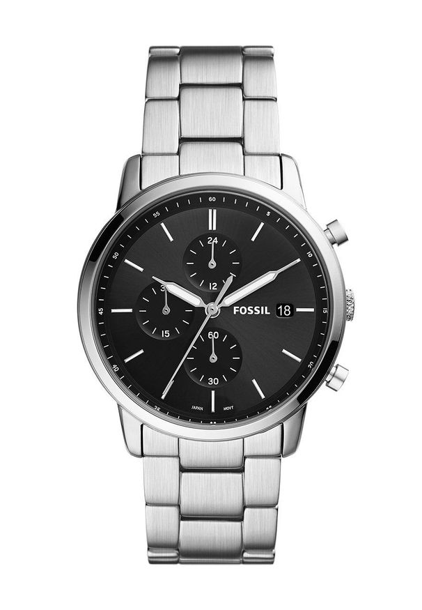 Fossil zegarek FS5847 męski kolor srebrny. Kolor: srebrny. Materiał: materiał