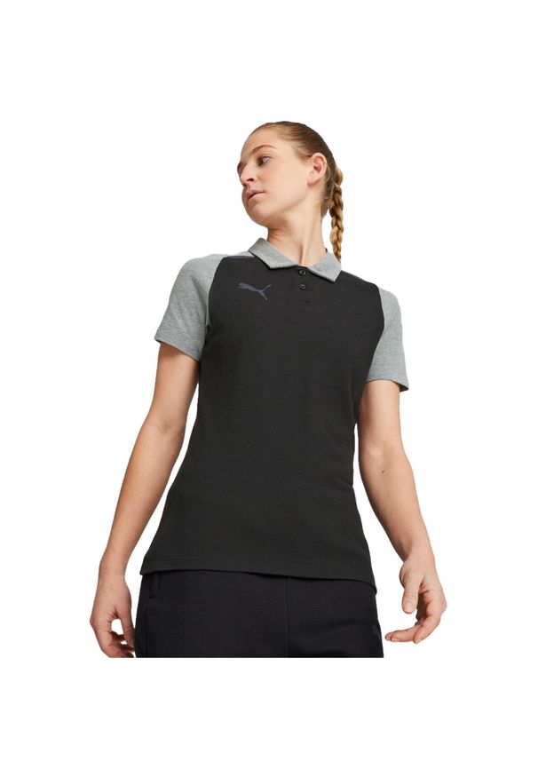 Podkoszulek Puma Teamcup Casuals Polo, Kobiety. Typ kołnierza: polo. Kolor: czarny. Materiał: materiał, bawełna