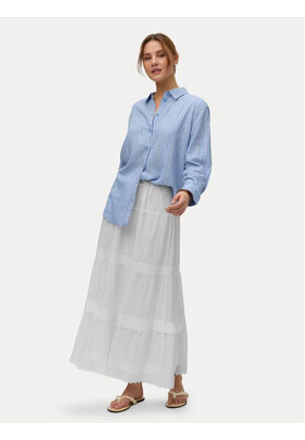 Vero Moda Spódnica maxi Sandy 10345282 Biały Regular Fit. Kolor: biały. Materiał: bawełna