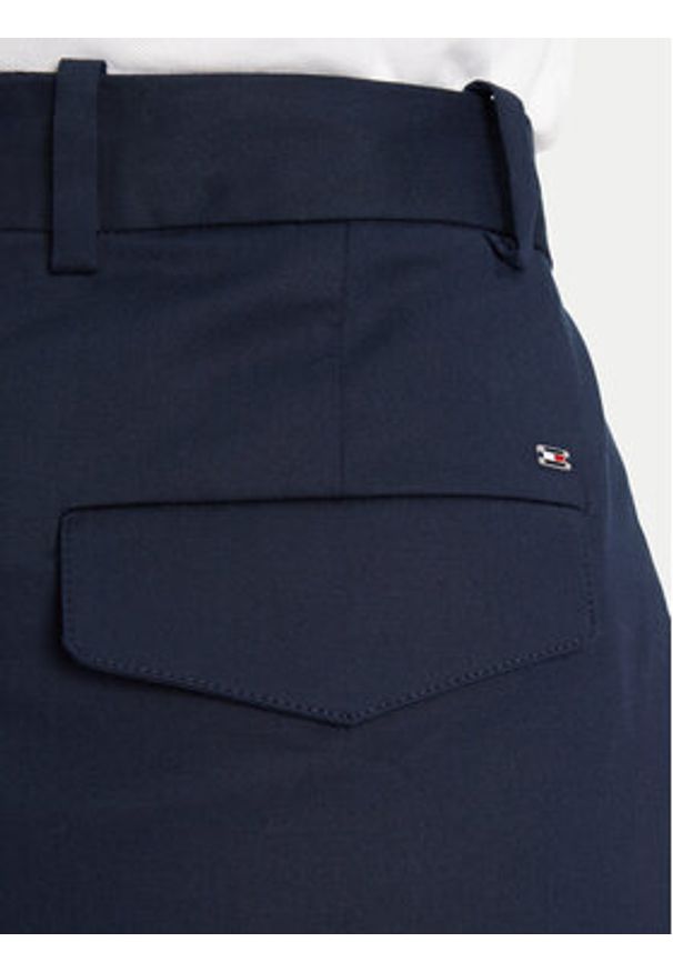 TOMMY HILFIGER - Tommy Hilfiger Spodnie materiałowe WW0WW45791 Granatowy Wide Leg. Kolor: niebieski. Materiał: bawełna