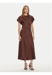 Imperial Sukienka koktajlowa ADQJIBA Brązowy Regular Fit. Kolor: brązowy. Materiał: syntetyk. Styl: wizytowy #2