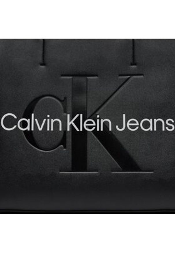 Calvin Klein Jeans Torebka Sculpted Shopper29 Mono K60K610276 Czarny. Kolor: czarny. Materiał: skórzane