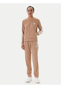 Adidas - adidas Dres Essentials 3-Stripes JX0507 Beżowy Regular Fit. Kolor: beżowy. Materiał: syntetyk