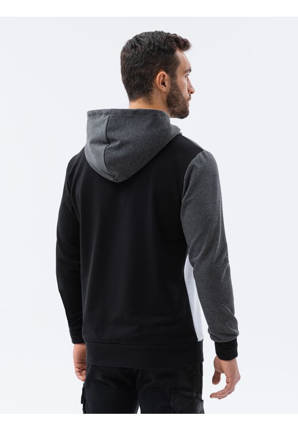 Czarna bluza Ombre Clothing z kapturem, klasyczna, na co dzień