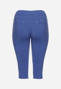 Born2be - Niebieskie Spodnie z Bawełny o Kroju Capri Dolonisa. Okazja: na co dzień. Kolor: niebieski. Materiał: bawełna. Styl: młodzieżowy, elegancki, casual