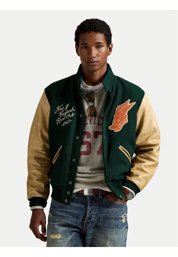 Polo Ralph Lauren Kurtka bomber 710977858001 Zielony Regular Fit. Typ kołnierza: polo. Kolor: zielony. Materiał: syntetyk