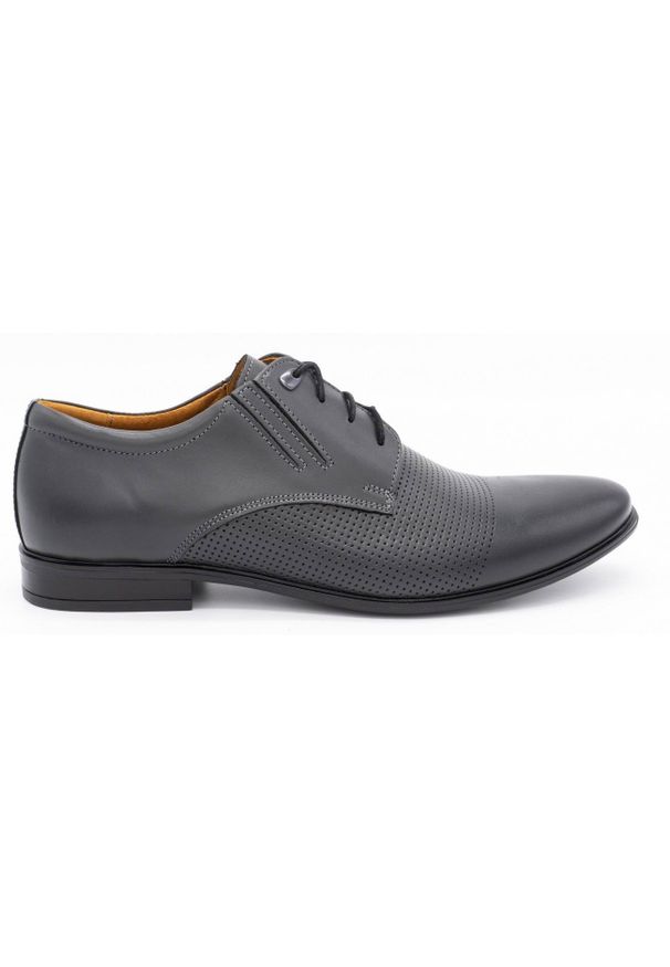 Olivier Buty wizytowe 482 szare. Kolor: szary. Materiał: skóra, materiał, jeans. Obcas: na obcasie. Styl: wizytowy. Wysokość obcasa: średni