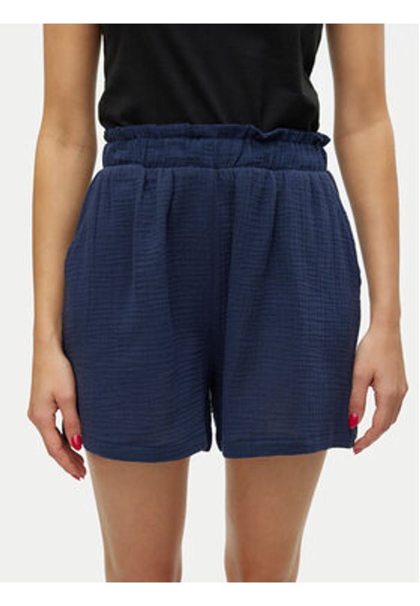 Vero Moda Szorty materiałowe Natali 10279687 Niebieski Baggy Fit. Kolor: niebieski. Materiał: bawełna