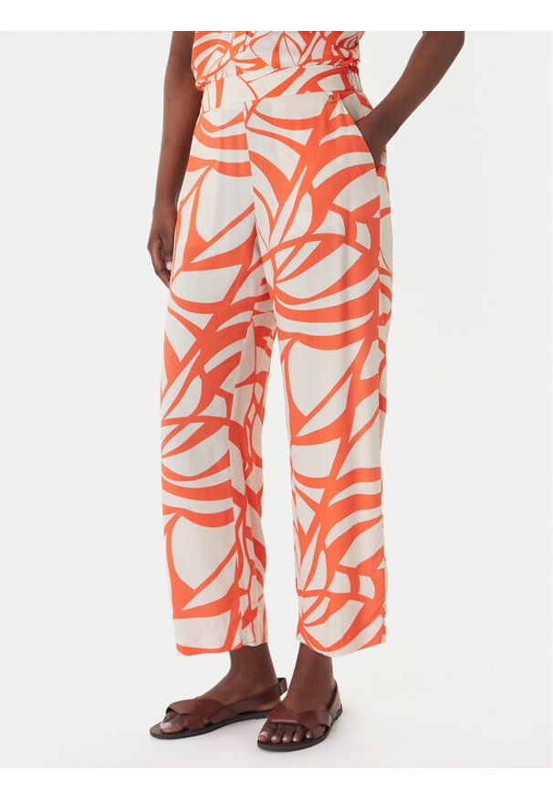 LOLA CASADEMUNT Spodnie materiałowe LS2614040 Pomarańczowy Regular Fit. Kolor: pomarańczowy. Materiał: wiskoza