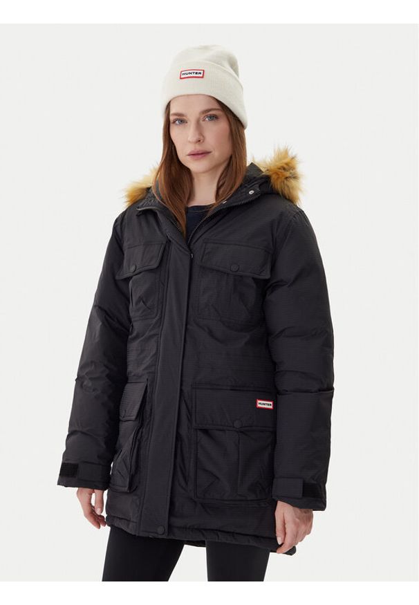 Hunter Parka Glyder HARW0014252 Czarny Regular Fit. Kolor: czarny. Materiał: syntetyk