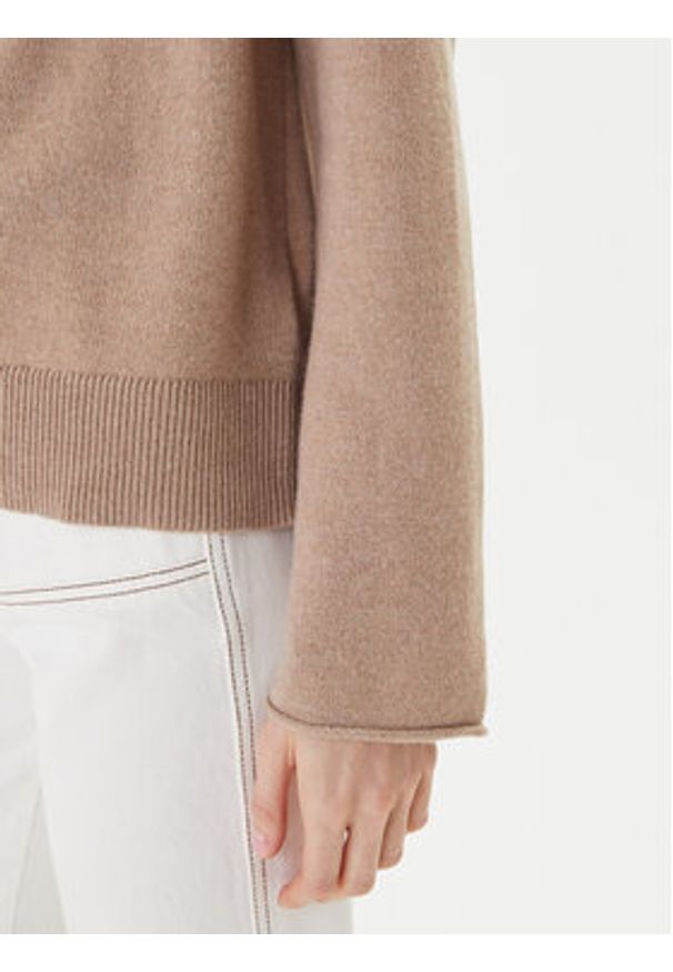 TOMMY HILFIGER - Tommy Hilfiger Sweter WW0WW46438 Beżowy Regular Fit. Kolor: beżowy. Materiał: wełna