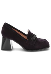 Fioletowe Półbuty Simen Eleganckie Skórzane Buty Na Obcasie. Zapięcie: bez zapięcia. Kolor: fioletowy. Materiał: skóra. Szerokość cholewki: normalna. Obcas: na obcasie. Styl: elegancki. Wysokość obcasa: średni #6