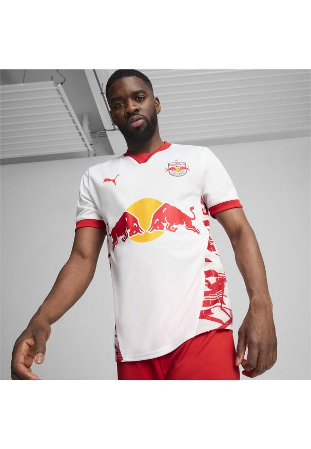 Puma - Męska koszulka domowa FC Red Bull Salzburg 24/25 PUMA White Red. Kolor: czerwony, biały, wielokolorowy. Sport: piłka nożna