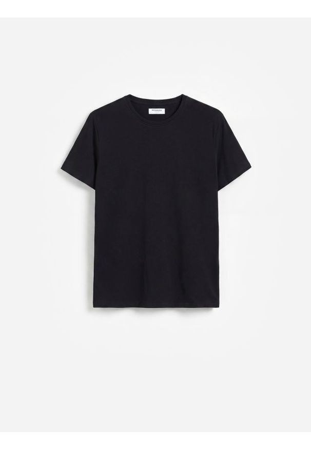 Reserved - T-shirt slim z bawełny pima - czarny. Kolor: czarny. Materiał: bawełna