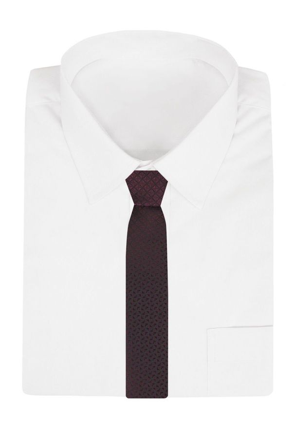 Krawat Męski - Angelo di Monti - Kolor Wina, Drobny Wzór. Kolor: czerwony. Materiał: tkanina. Styl: elegancki, wizytowy