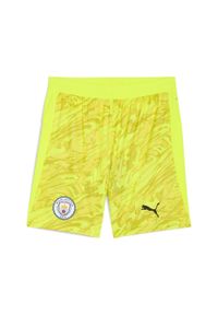 Puma - Męskie szorty bramkarskie Manchester City 25/26 PUMA Yellow Alert. Kolor: żółty. Materiał: tkanina. Długość: krótkie. Sezon: lato
