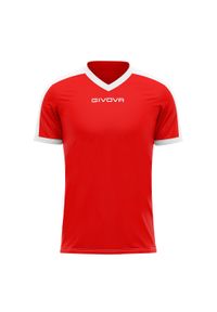 Koszulka piłkarska dla dzieci Givova Revolution Interlock. Kolor: biały, wielokolorowy, czerwony. Sport: piłka nożna