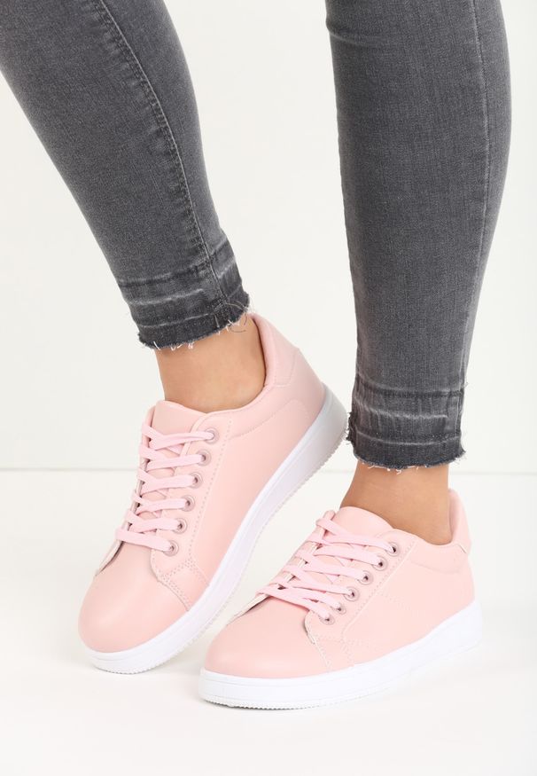 Born2be - Różowe Buty Sportowe Slipcover. Nosek buta: okrągły. Zapięcie: sznurówki. Kolor: różowy. Szerokość cholewki: normalna